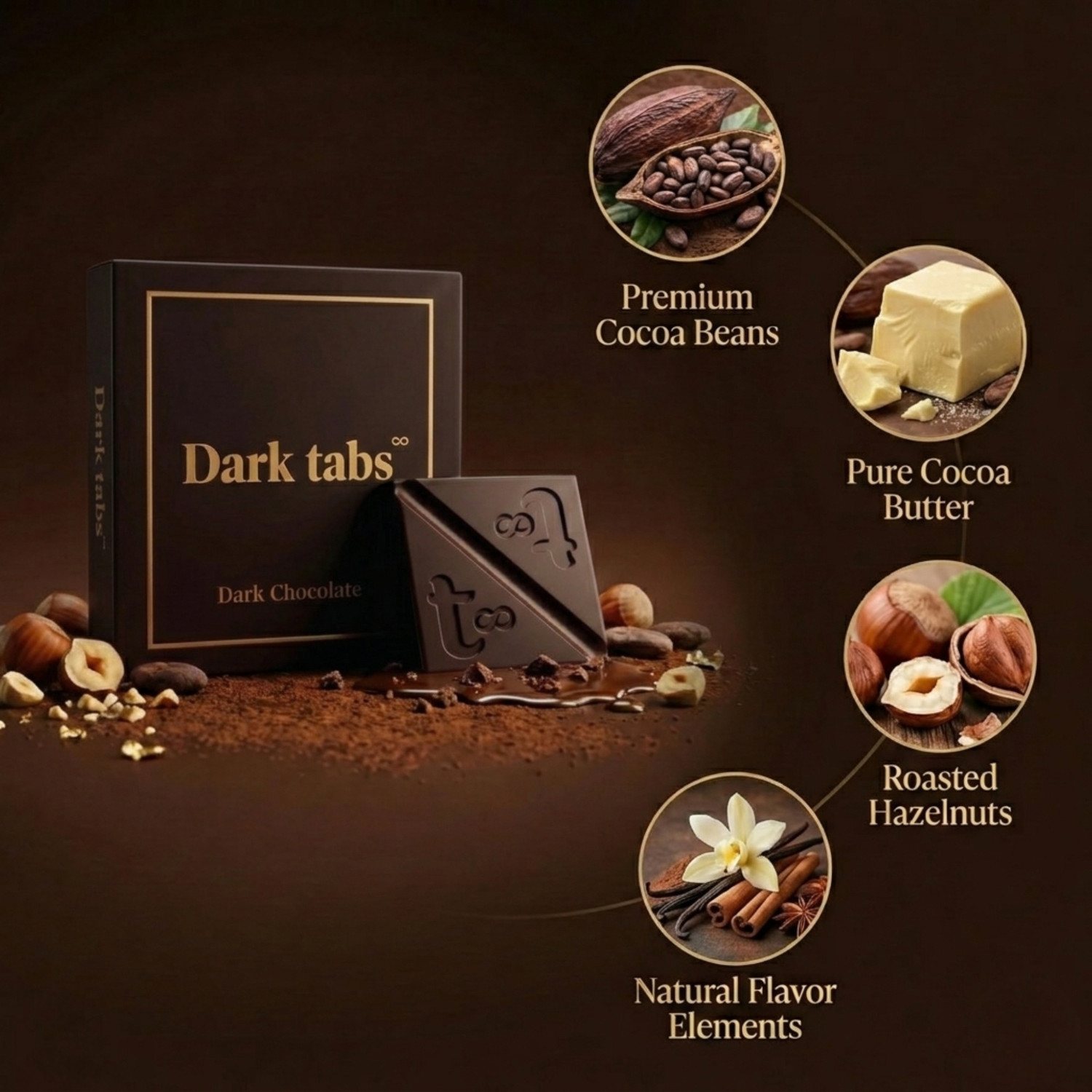Image of Dark Tabs Chocolate for Romance | Mood Uplifting Tabs Chocolate for Couples | Gift Pack Bars