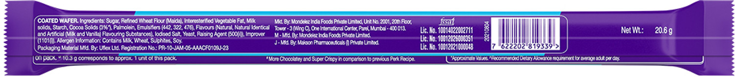 Image of Cadbury Perk Chocolate Coated Wafer Bar