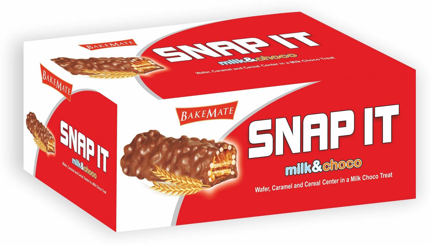 BAKEMATE Snap It Milk & Choco Caramel and Cereal Center in a Milk