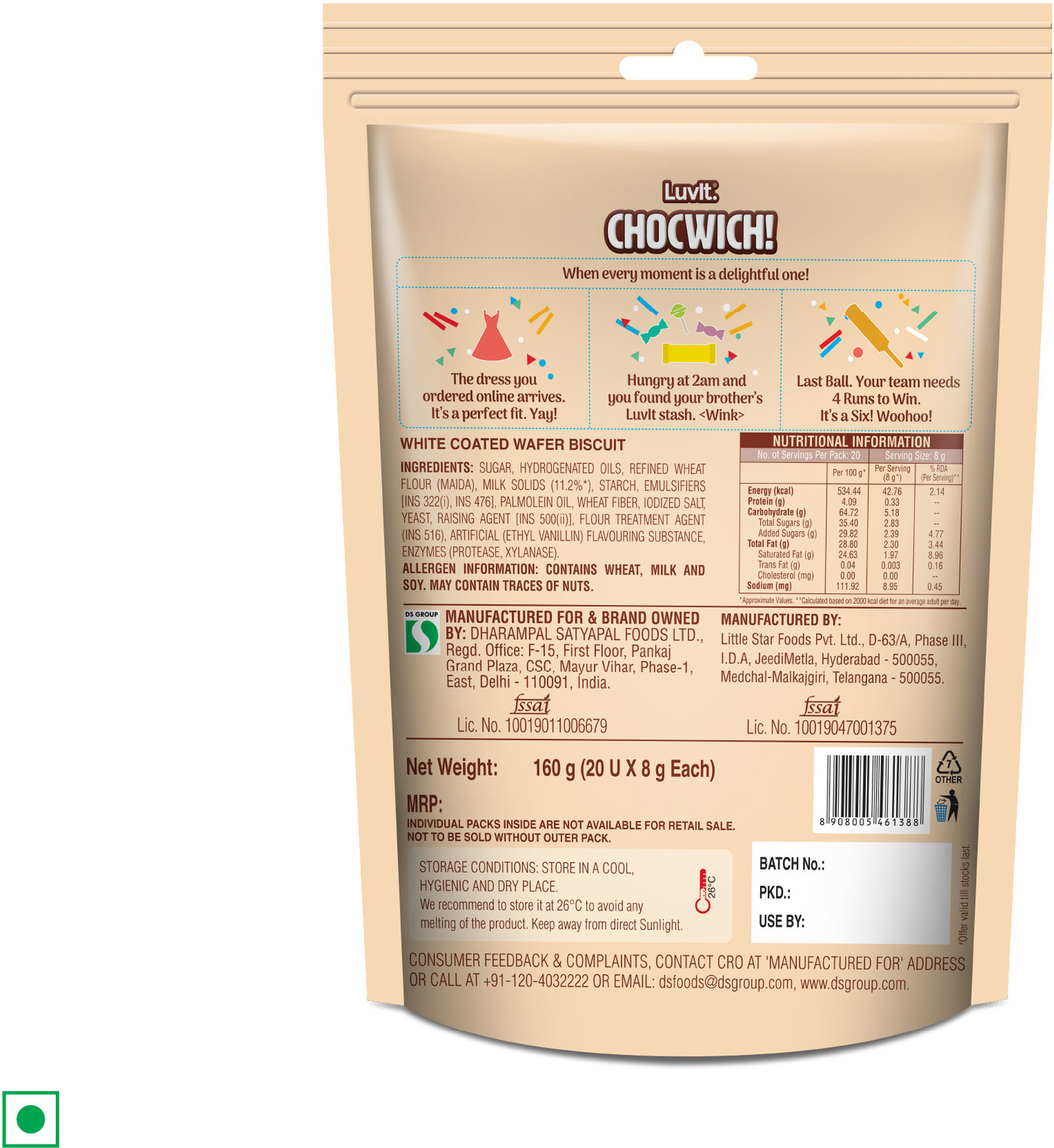 Image of LuvIt Chocwich White Home Delights Wafer Chocolates | Crunchy & Delicious | Homepack | Bar Gift Pack
