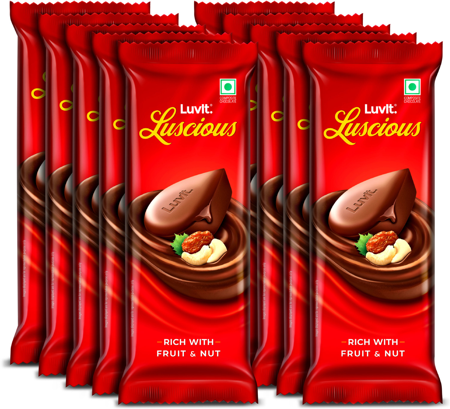 Image of LuvIt Luscious Fruit & Nut Chocolate | Multipack | Deliciously Smooth | Bar Gift Pack