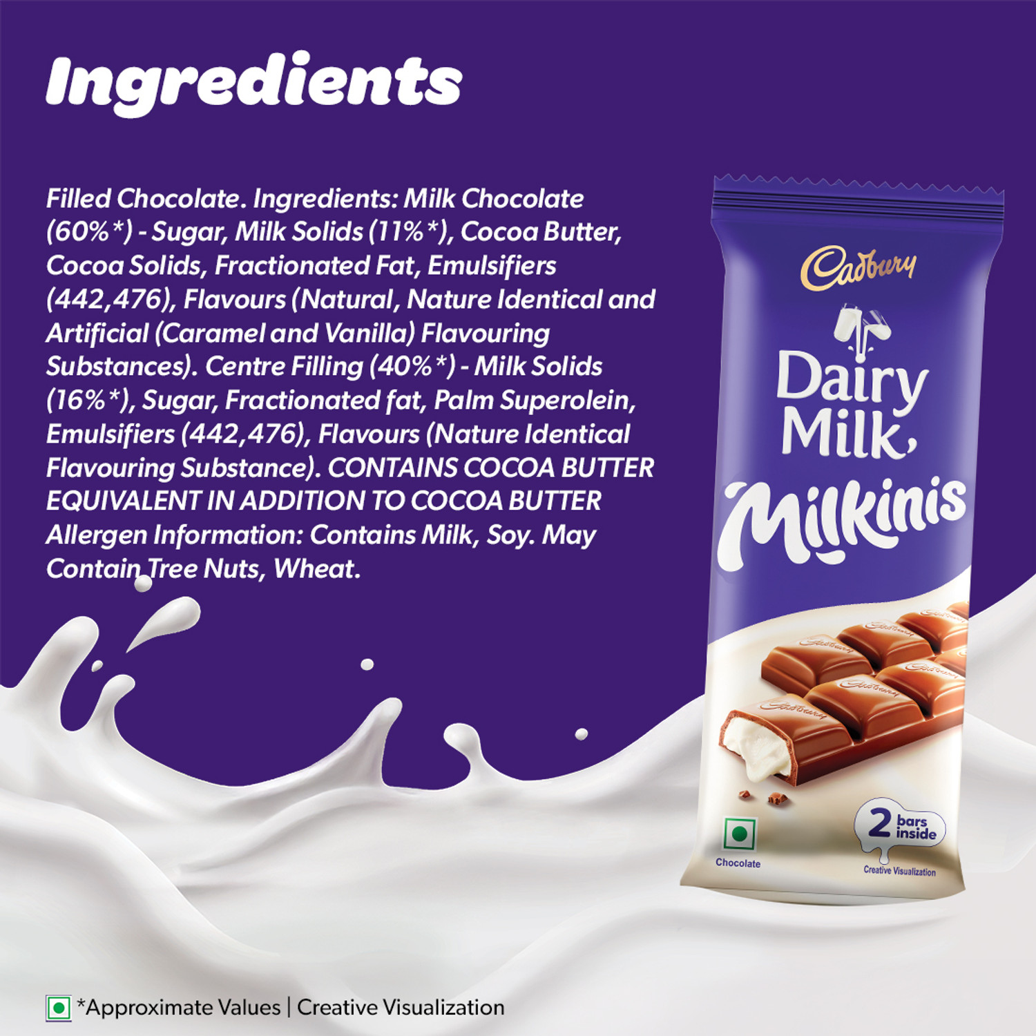 Image of Cadbury Dairy Milk Milkinis Chocolate Bar