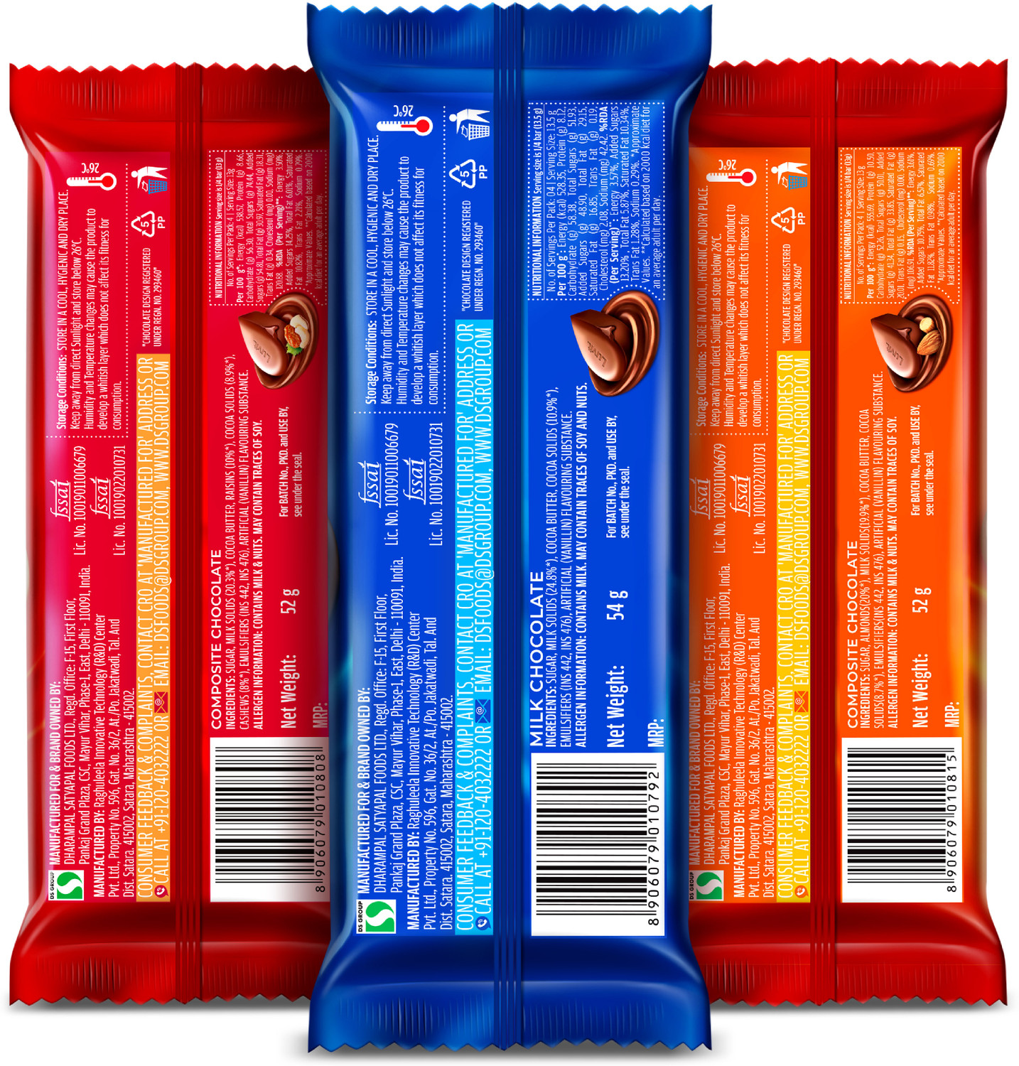 Image of LuvIt Luscious Milk Chocolates Bar | Combo Pack Of Milk, Fruit & Nut, Roasted Almond | Bar
