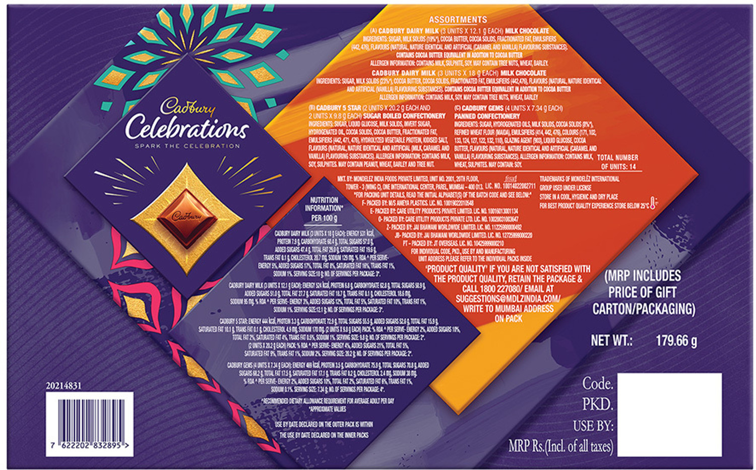 Image of Cadbury Celebrations Assorted Chocolate Gift Pack Bars