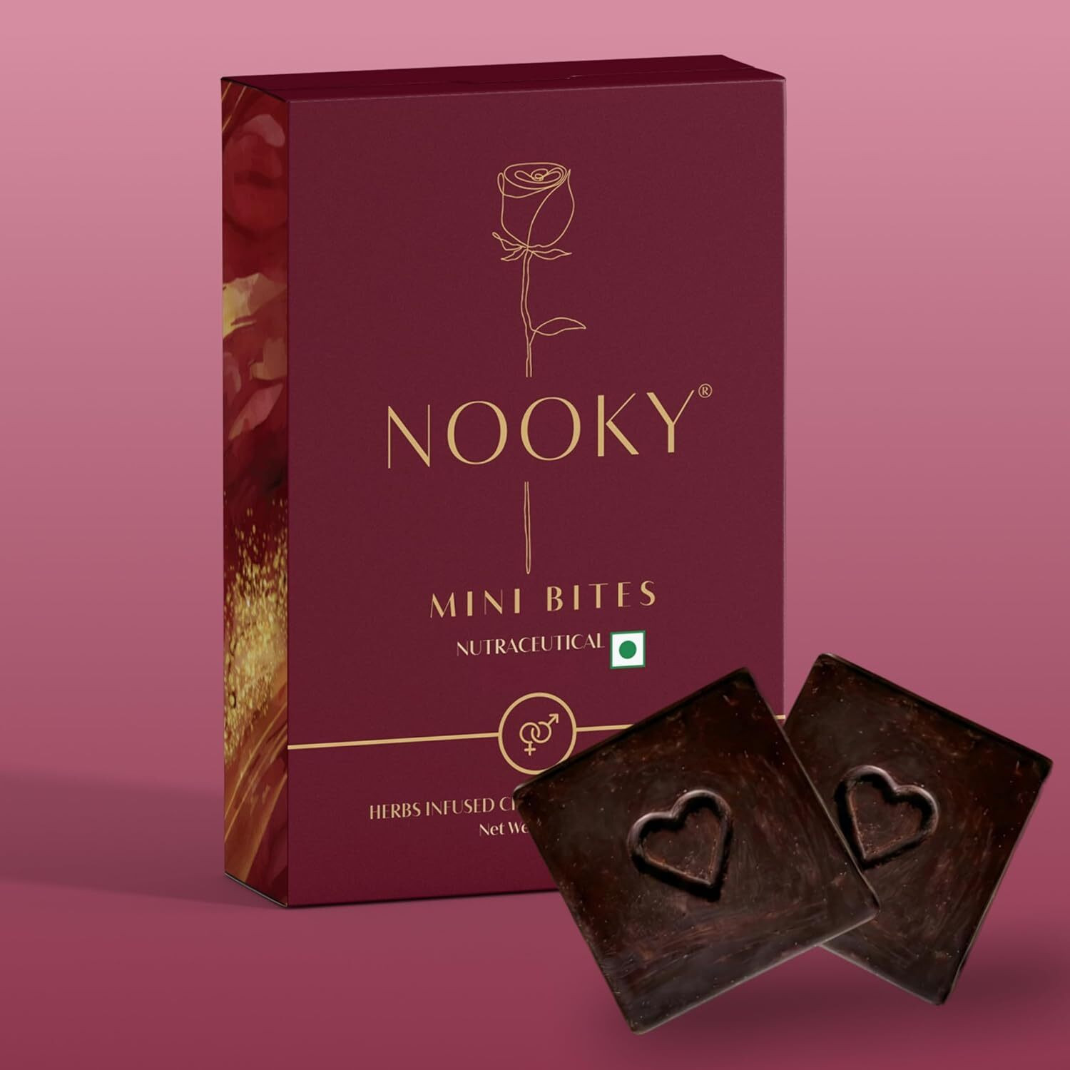 Image of Nooky Mood Uplifting Mini Bites Dark Chocolates for Couples Bar Gift Pack