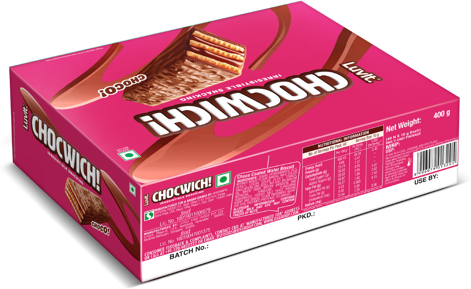 Image of LuvIt Chocwich Brown Crispy Wafer Chocolates | Crunchy & Delicious | Bar Gift Pack