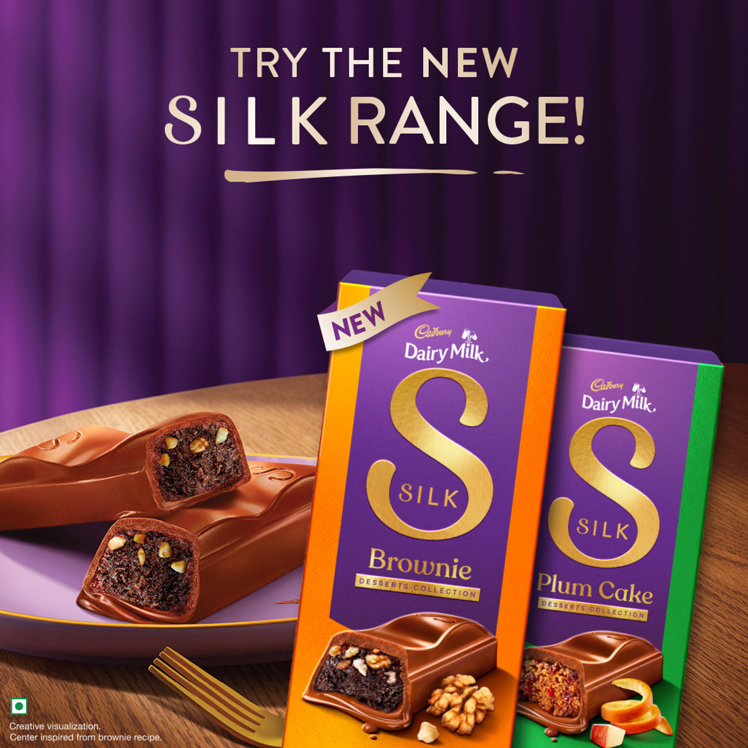 Image of Cadbury Dairy Milk Silk Dessert Walnut Brownie Chocolate Bar