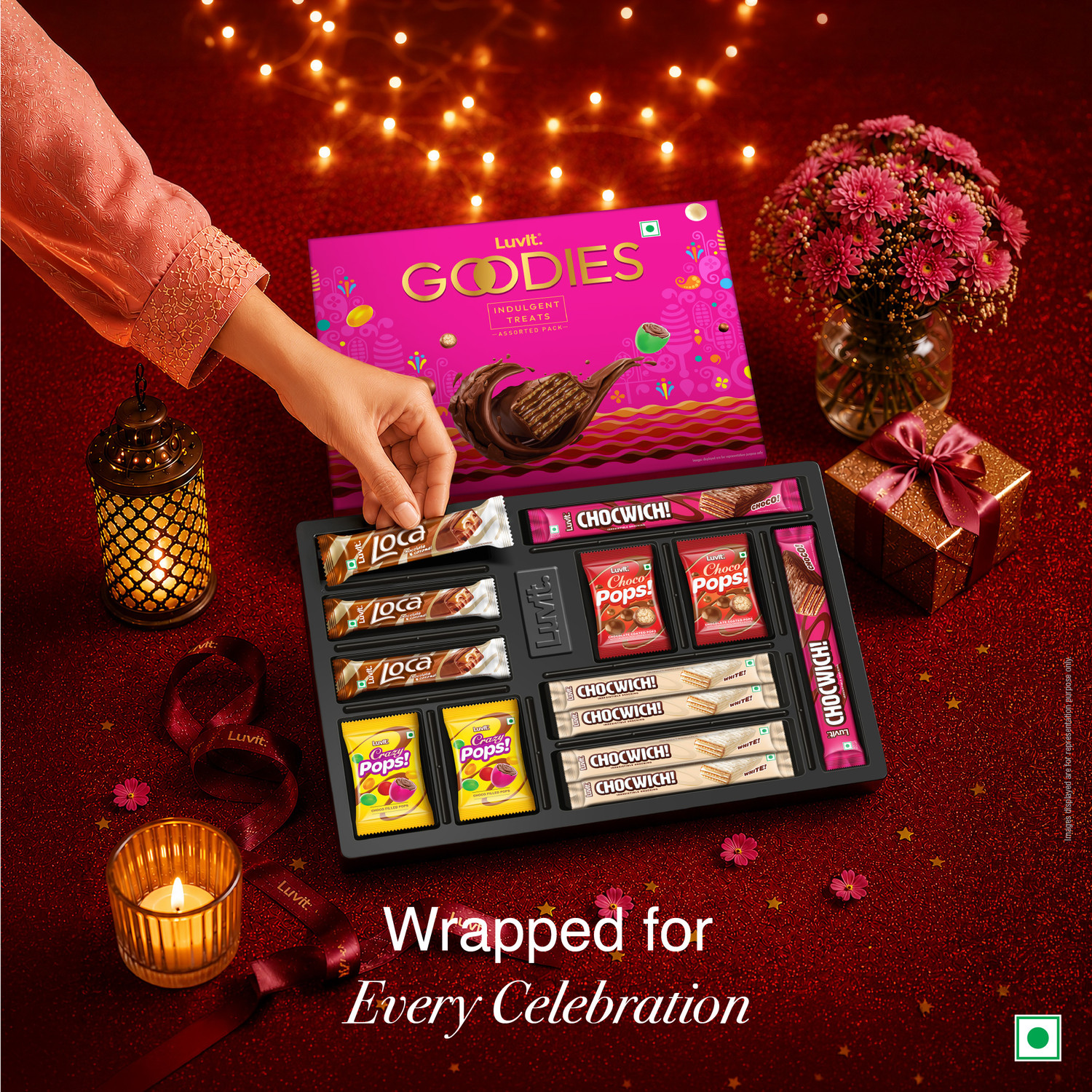 Image of LuvIt Goodies Chocolates Treat Gift Pack | For Birthday, Rakhi, Diwali Occasions | Truffles Gift Pack