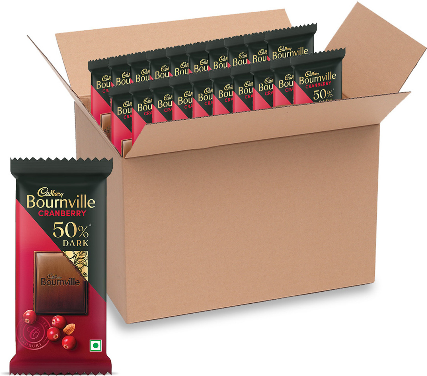 Image of Cadbury Bournville Cranberry 50% Dark Chocolate Bar
