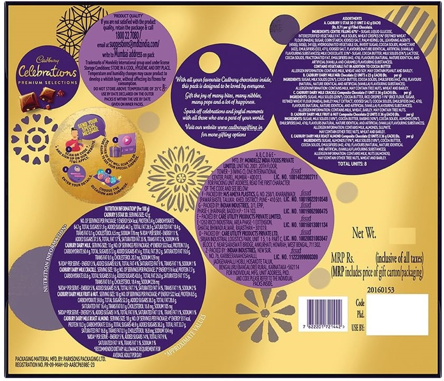 Image of Cadbury celebration premium selection Bar Gift Pack
