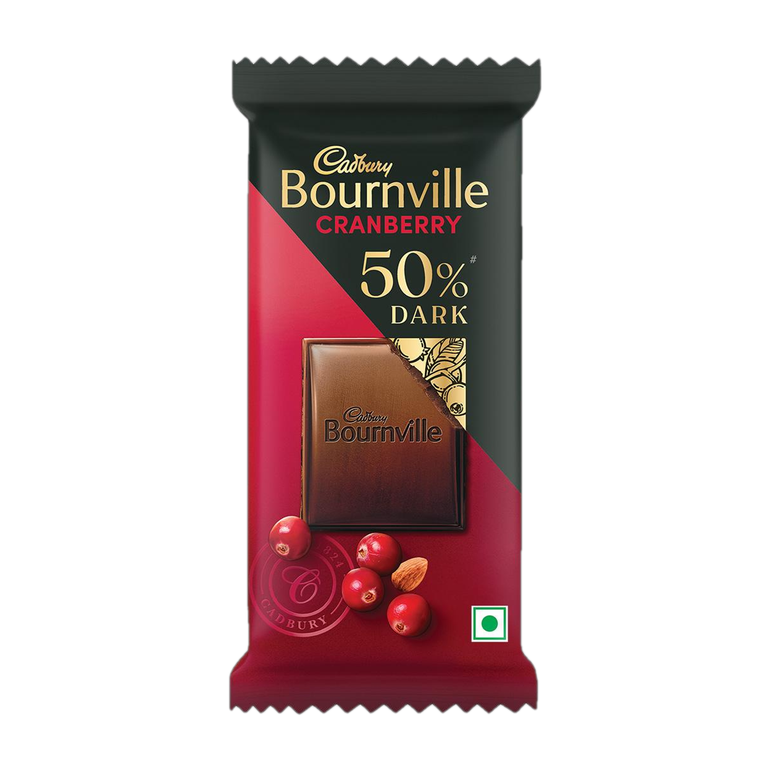 Image of Cadbury Bournville Cranberry 50% Dark Chocolate Bar