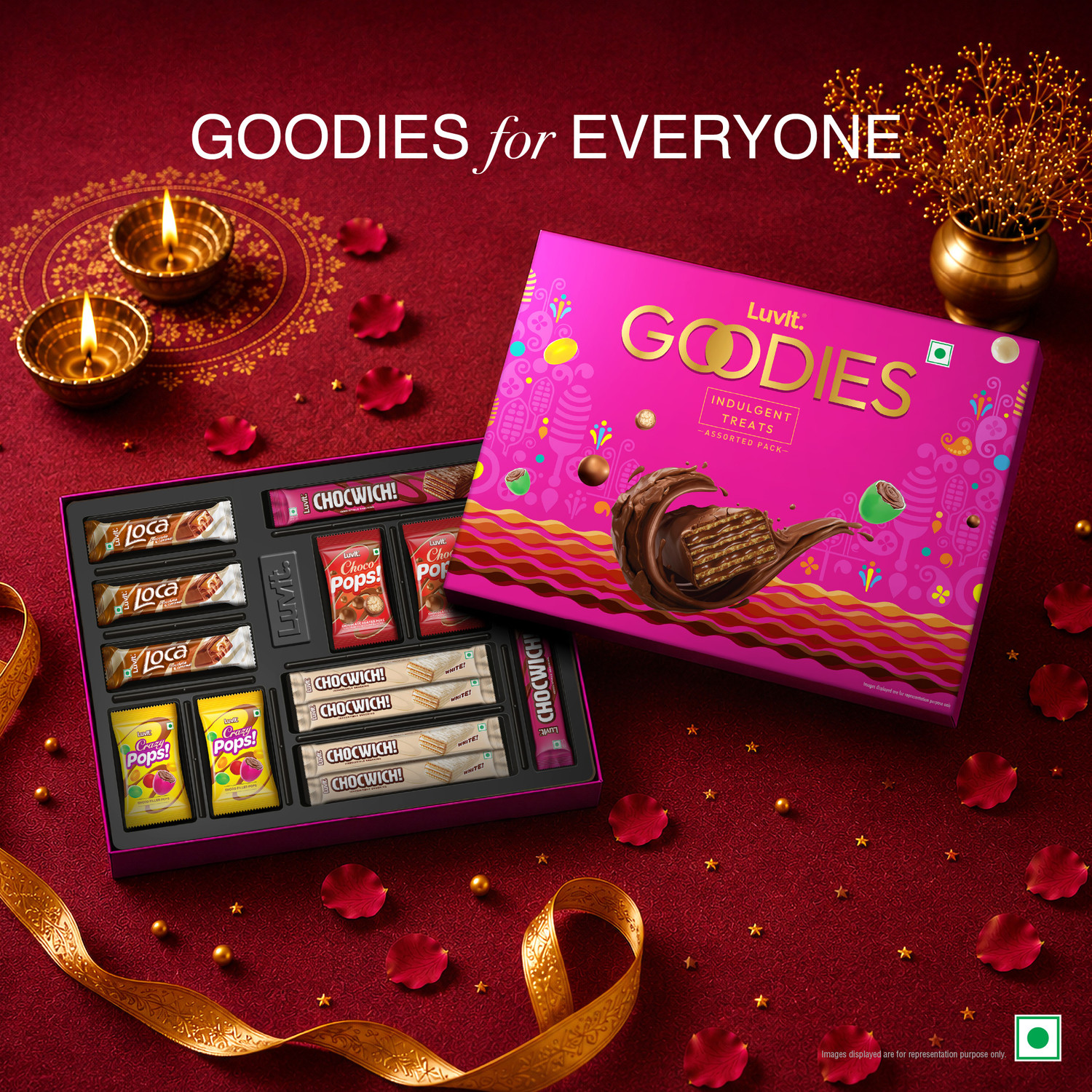 Image of LuvIt Goodies Chocolates Treat Gift Pack | For Birthday, Rakhi, Diwali Occasions | Truffles Gift Pack