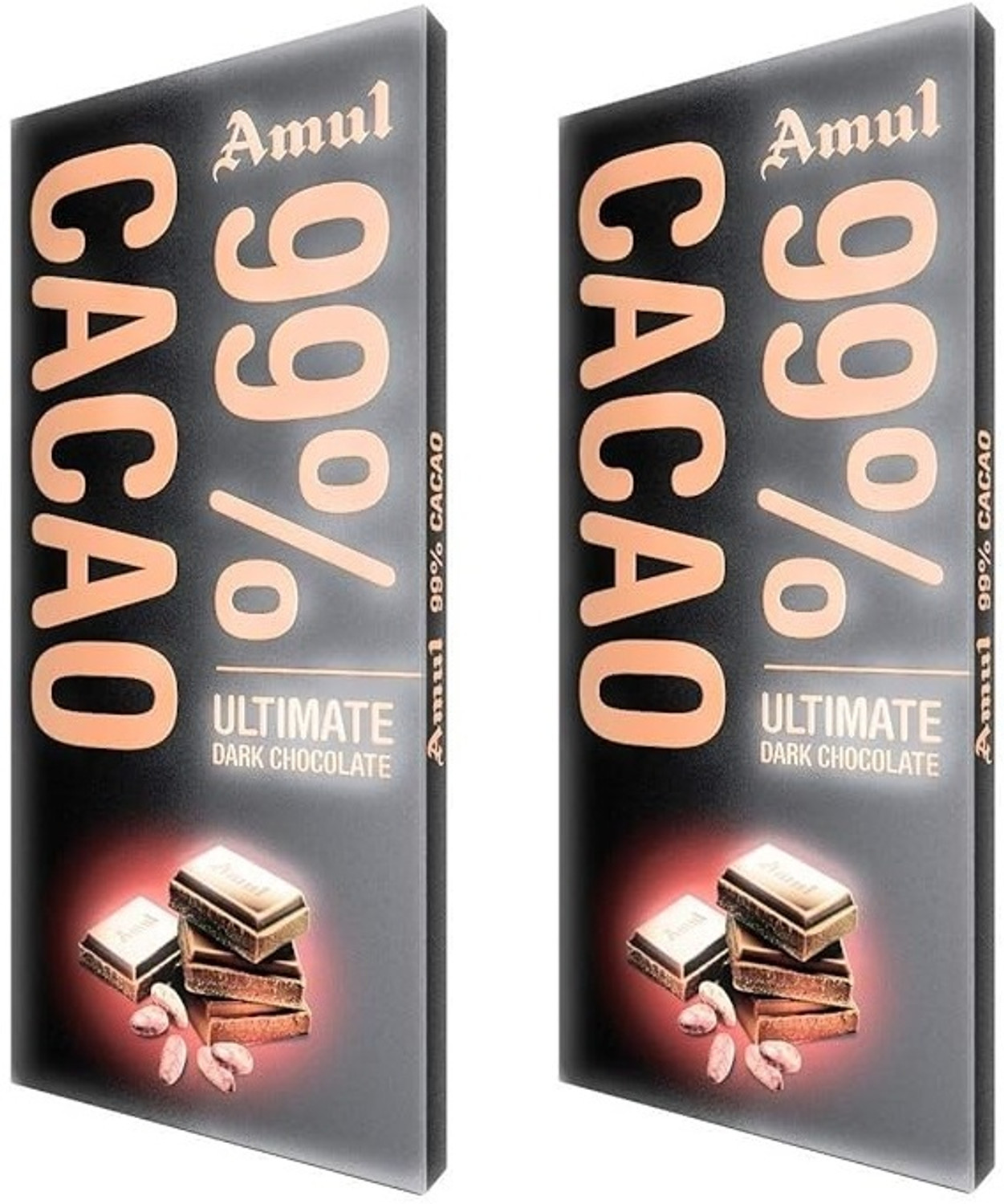 Image of Amul 99% CACAO ULTIMATE DARK CHOCO WITH LOTS OF COCOA Bar