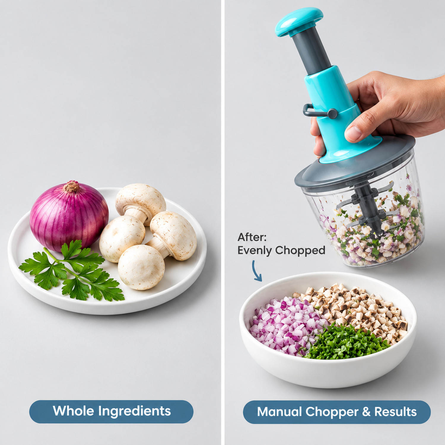 Image of Triffy QuickChop 500 ML Food Chopper Vegetable & Fruit Chopper (1 Pro Push Chopper (500 ML))