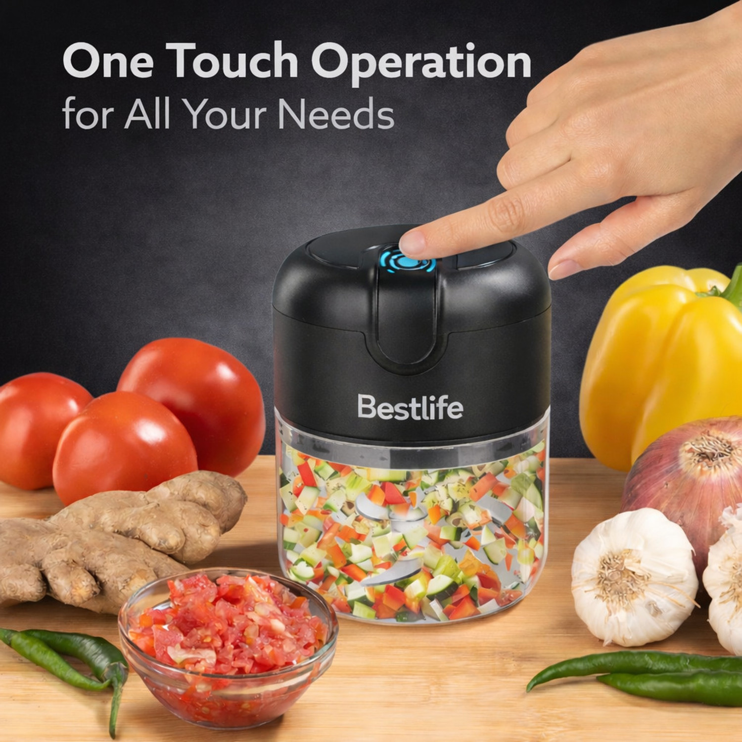 Image of Bestlife 250ml Rechargeable Mini Electric Chopper for Daily Kitchen Use Electric Vegetable & Fruit Chopper