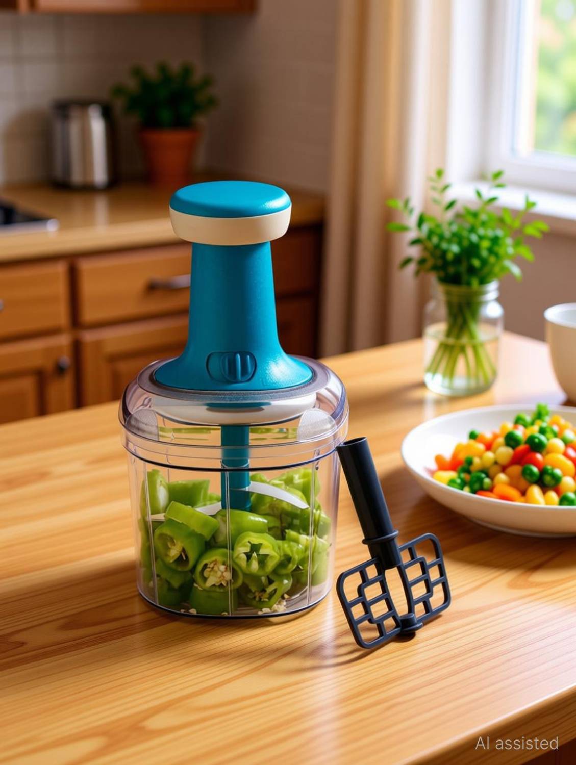 Alvinos Push Chopper for Kitchen Vegetable & Fruit Chopper