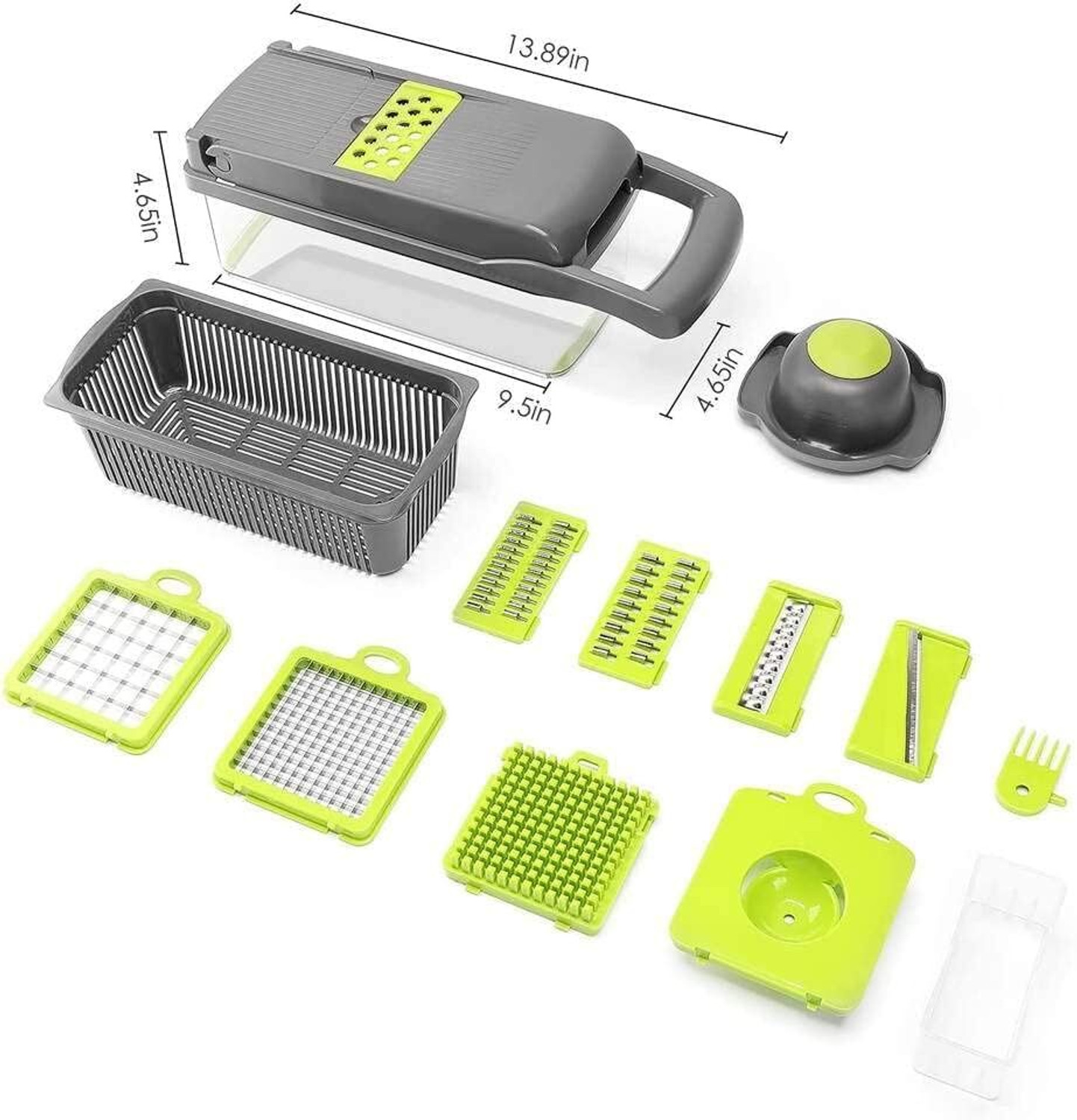 Image of CUFLLYEE by NA 14 in 1 Multipurpose Chopper, Fruits & Vegetable Cutters, Grater Peeler Chipser Vegetable & Fruit Chopper