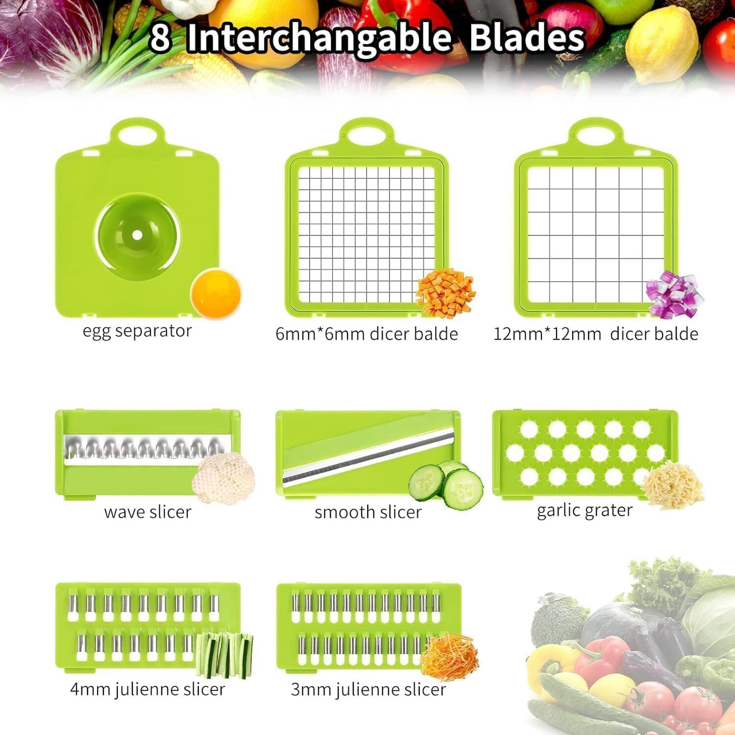 Image of prajya by PRAJYA Vegetable Chopper for Kitchen | 14-in-1 Multifunctional Fruit & Vegetable Cutter Vegetable & Fruit Chopper