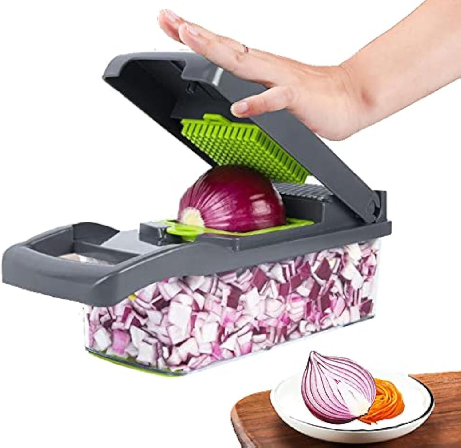 Image of SHIVIM by na 16 in 1 Manual Vegetable Chopper Multipurpose Kitchen Cutter Slicer Dicer Grater Vegetable & Fruit Chopper