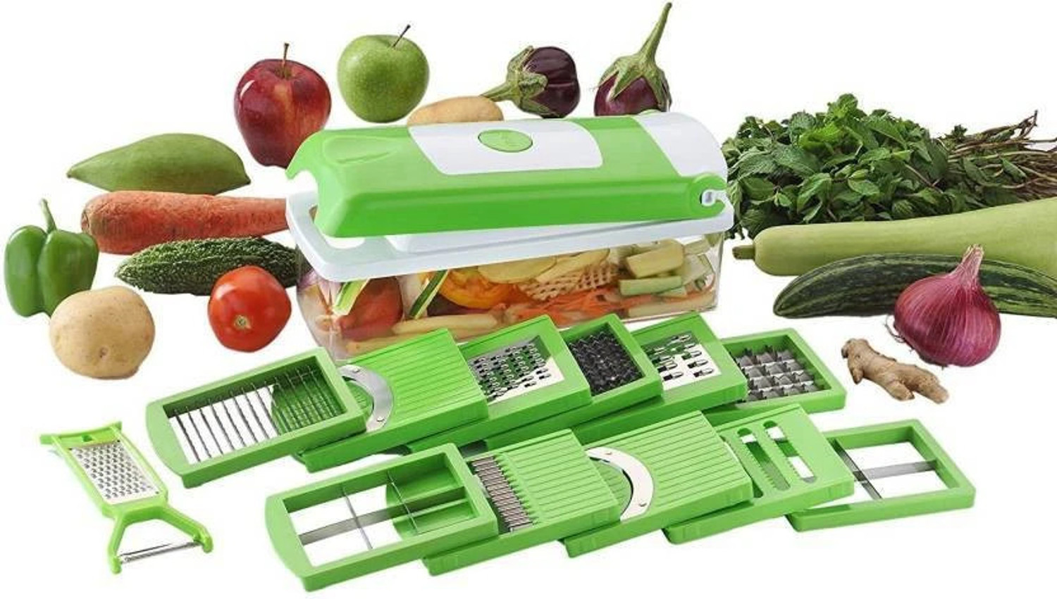 Image of Viraan New 13 In 1 Multifunction Vegetable Cutter Food Slicer Dicer Nicer Vegetable Fruit Peeler Chopper Cutter Carrot Cheese Grater Vegetable & Fruit Chopper