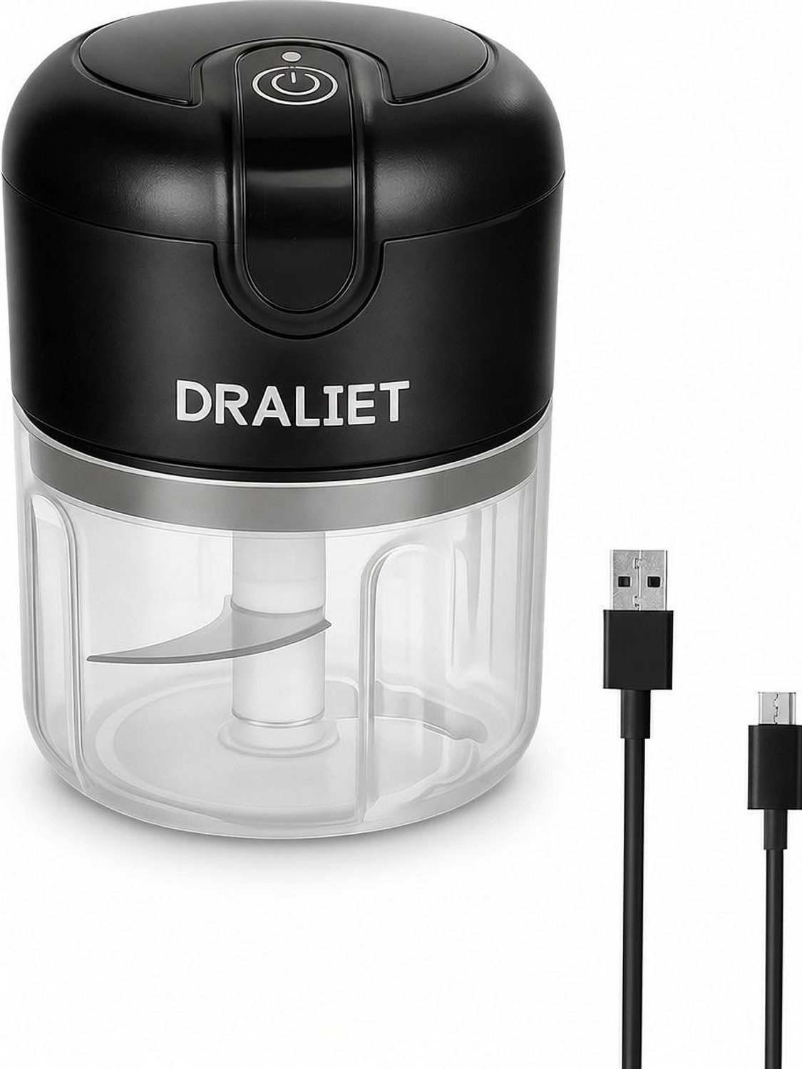 Image of DRALIET Elite Rechargeable Mini Electric Chopper, 250 Ml, One Touch Operation Electric Vegetable & Fruit Chopper