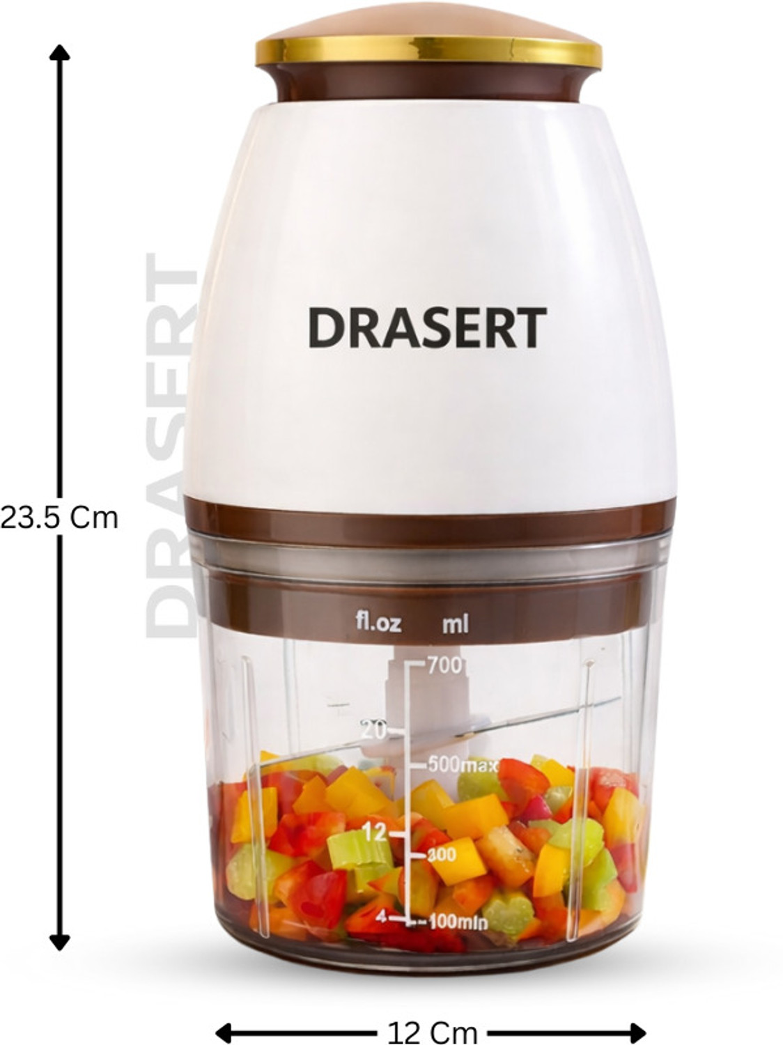 Image of Drasert by Drasert Electric Capsule Cutter Blender Meat Grinder Stainless Steel Blades 700ml 350W Electric Vegetable & Fruit Chopper