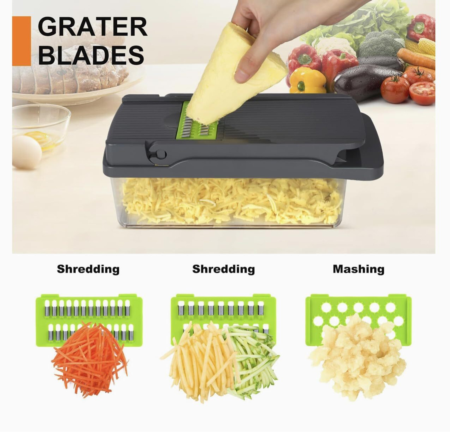 Image of choppering by N /A Homeglame Vegetable Chopper, Onion Chopper 14 in 1 Multifunctional Food Chopper Vegetable & Fruit Chopper