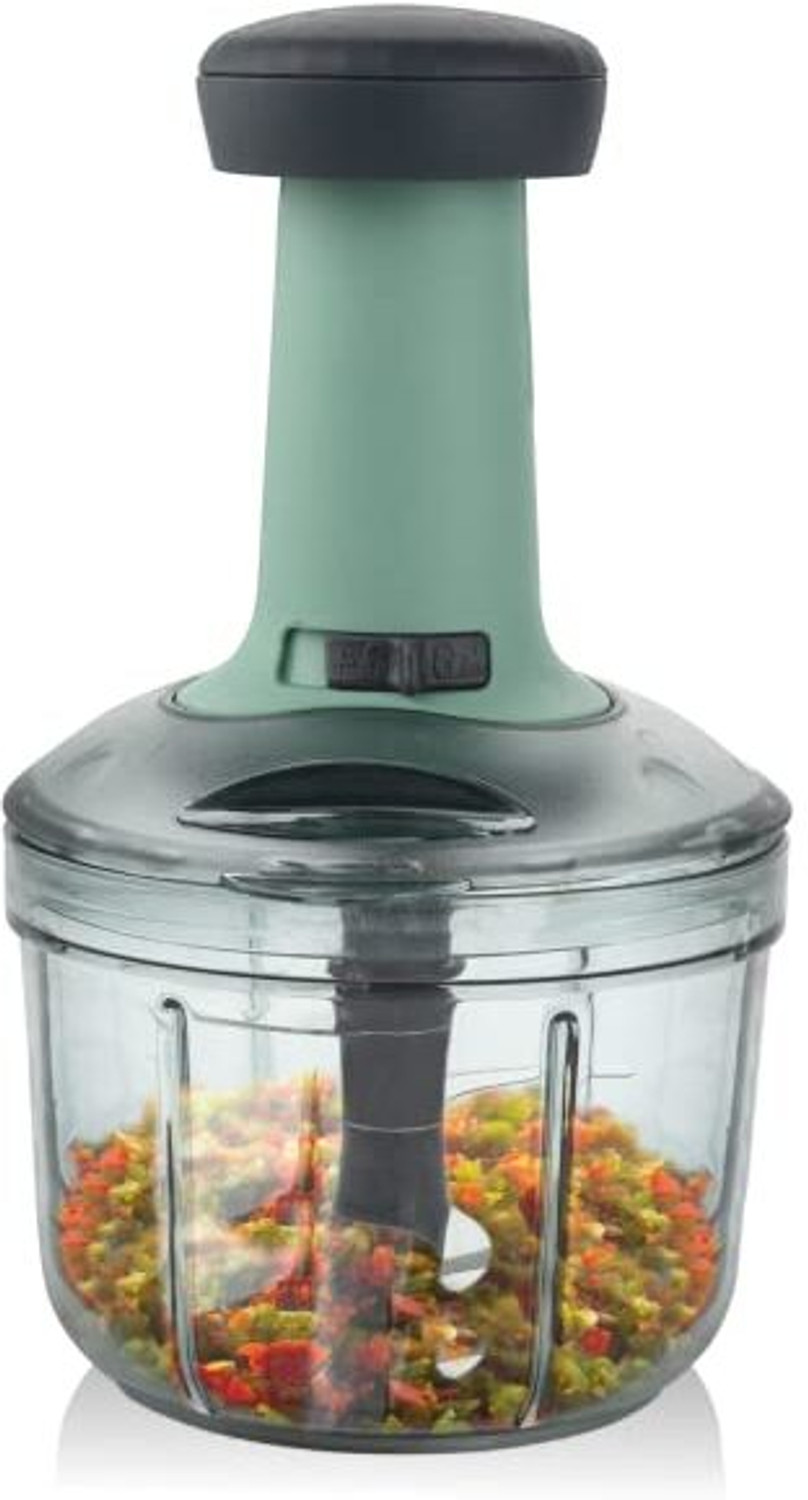 Image of semora Hand Push 900 ML with 4 Stainless Steel Blades Multi Purpose (Pack of 1) Vegetable & Fruit Chopper