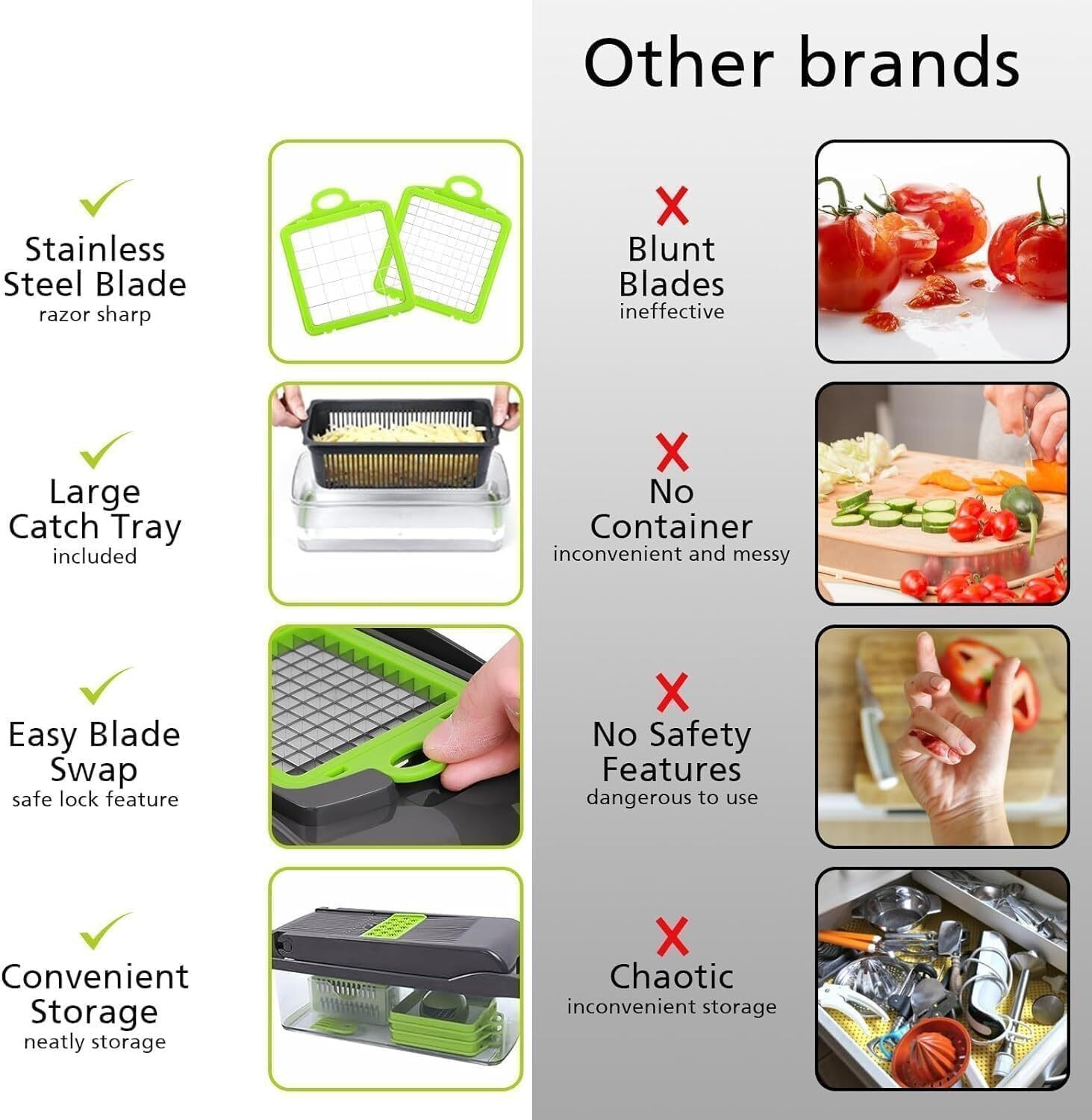 Image of prajya by PRAJYA Vegetable Chopper for Kitchen | 14-in-1 Multifunctional Fruit & Vegetable Cutter Vegetable & Fruit Chopper