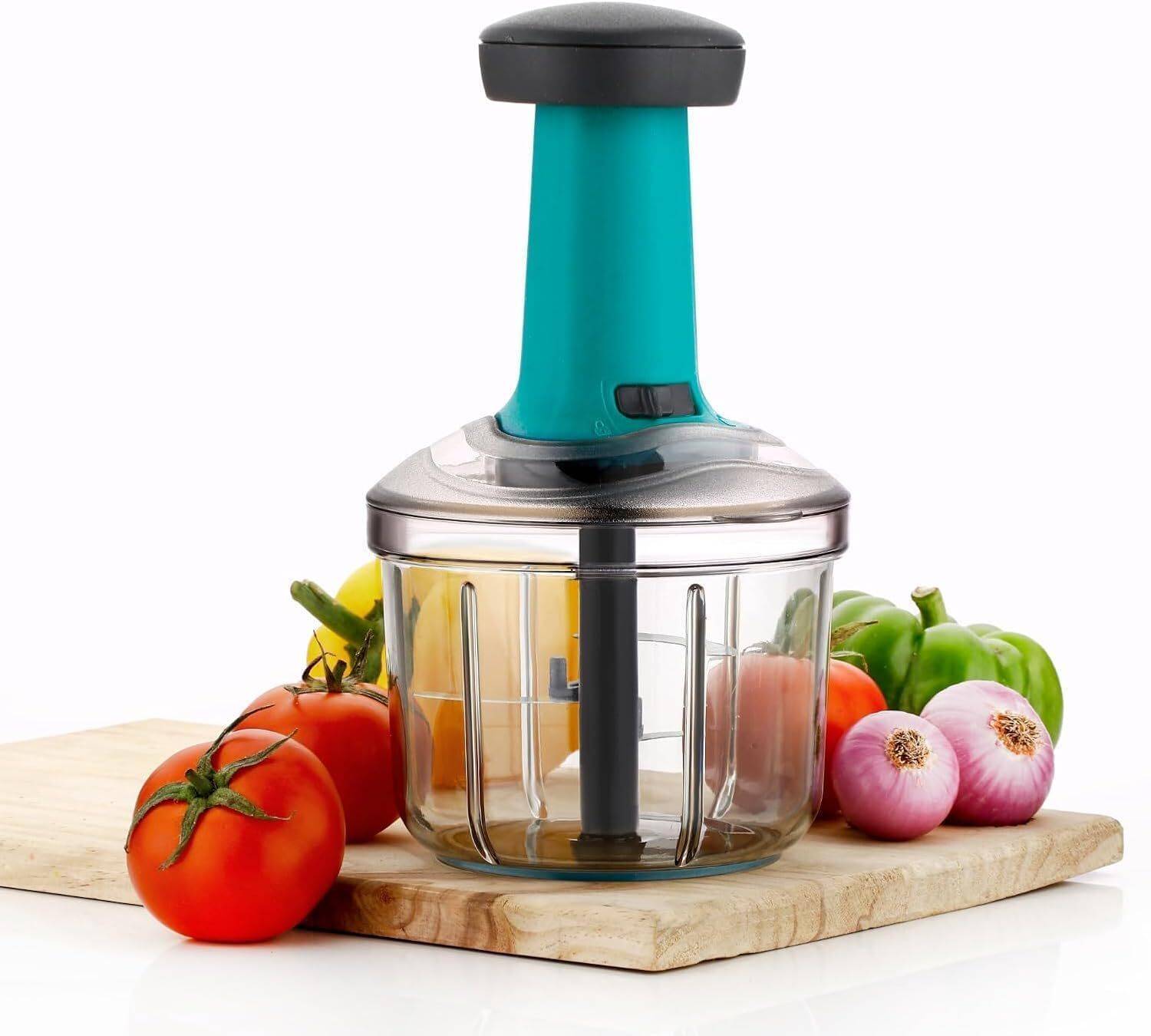 Alvinos manual Push Chopper 700ml with 3 stainless steel Blade Apple Chopper