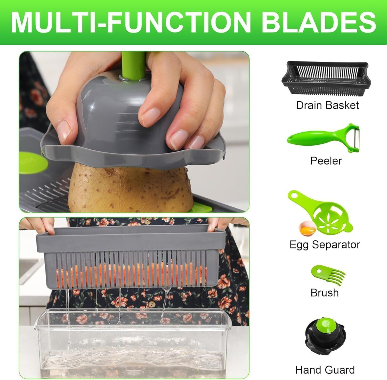 Image of SHIVIM by na 16 in 1 Multipurpose Vegetable Chopper Manual Food Cutter Slicer Dicer Grater Vegetable & Fruit Chopper