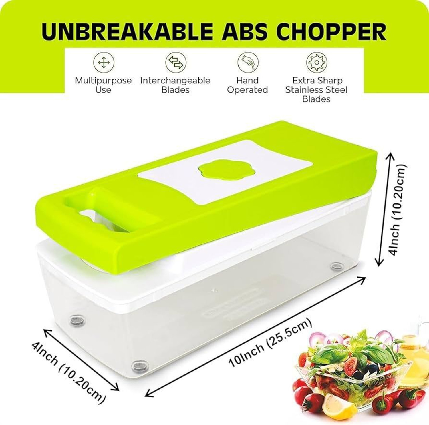 Image of WELLONE 12 in 1 Unbreakable Push to Clean Button Slicer, Dicer, Chopper for Kitchen Vegetable & Fruit Chopper
