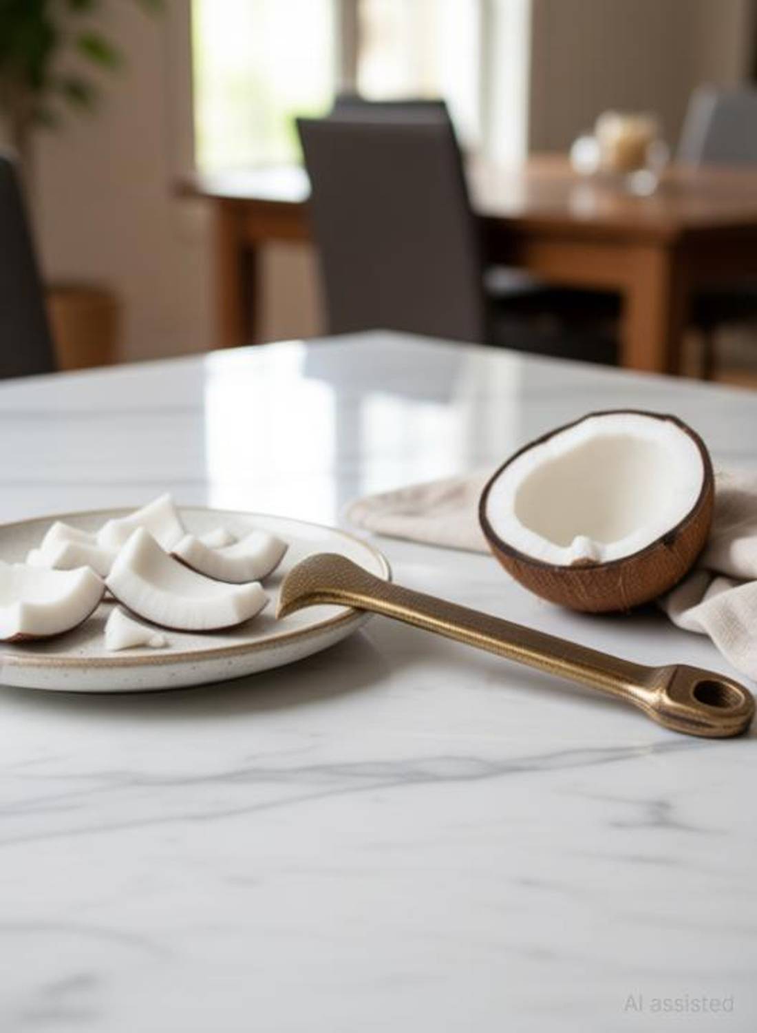 CEESHA Manual Iron Coconut Cutter – Easy Shell Breaker Coconut Slicer
