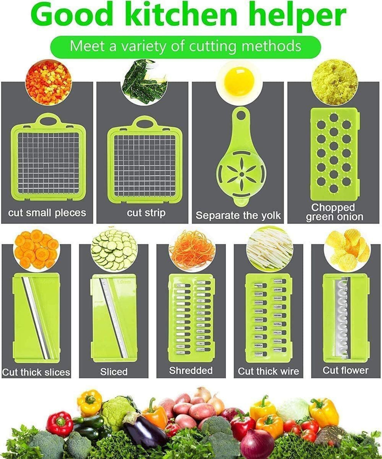 Image of SHIVIM by na 14 in 1 Vegetable Chopper Slicer Dicer Cutter Grater Peeler with Container Vegetable & Fruit Chopper