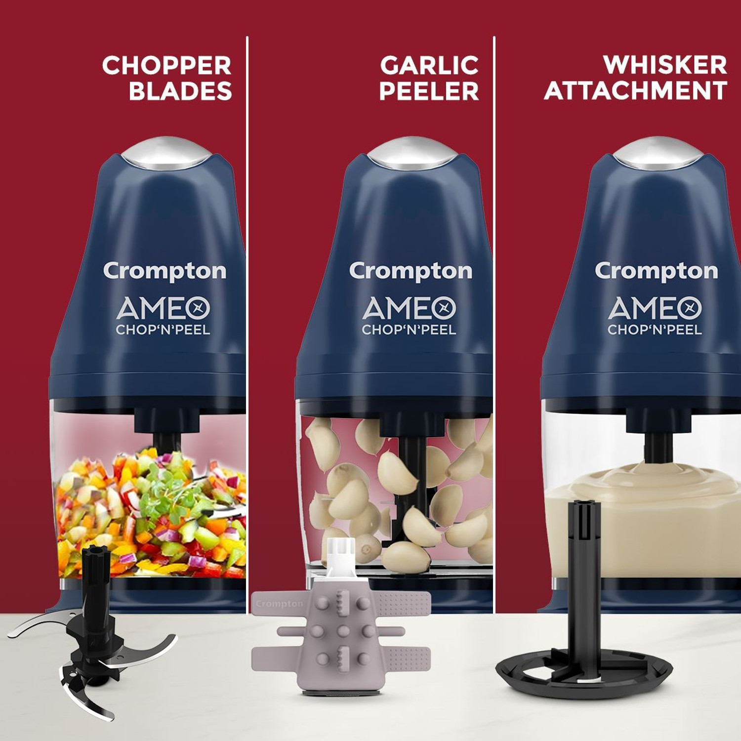 Image of Crompton Ameo Chop'N'Peel Electric Vegetable & Fruit Chopper