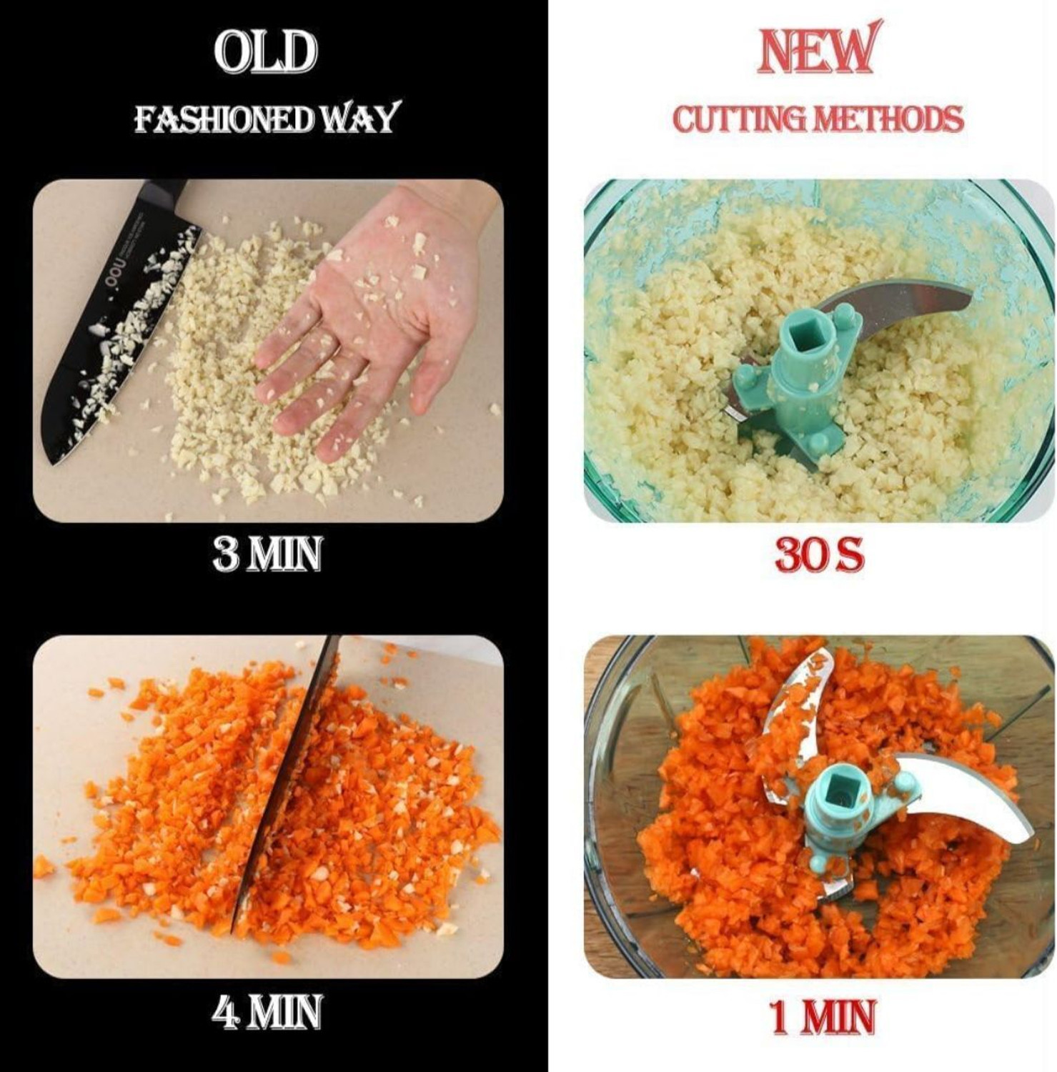 Image of HARDIK SHAH ENTERPRISES by Hardik Shah Enterprises Vegetables & Fruits, 650ML Hand Press Chopper with 3 Stainless Steel Blades Vegetable & Fruit Chopper