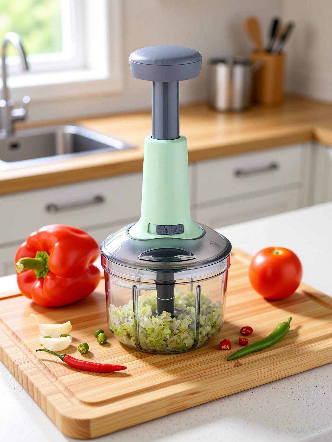 DDecora New Big size Hand Push 900 ML with 5 Stainless Steel Blad