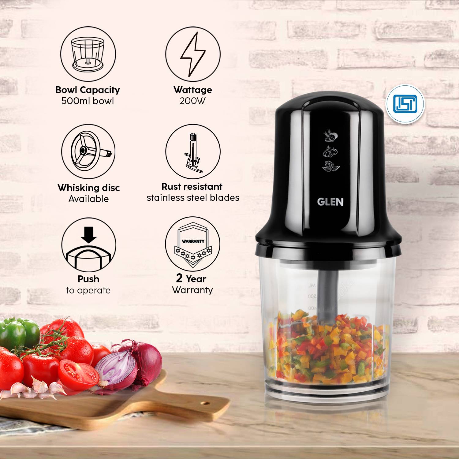 Glen SA4040BL Electric Vegetable & Fruit Chopper - Image 4