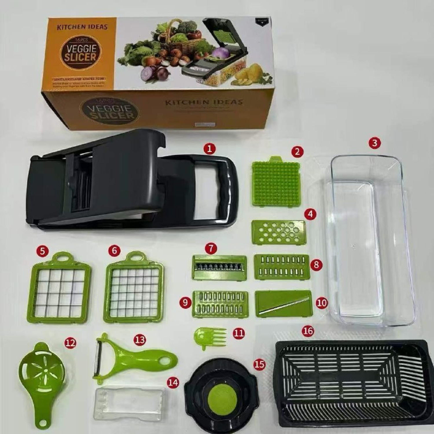 Image of SHIVIM by na 16 in 1 Manual Vegetable Chopper Multipurpose Kitchen Cutter Slicer Dicer Grater Vegetable & Fruit Chopper