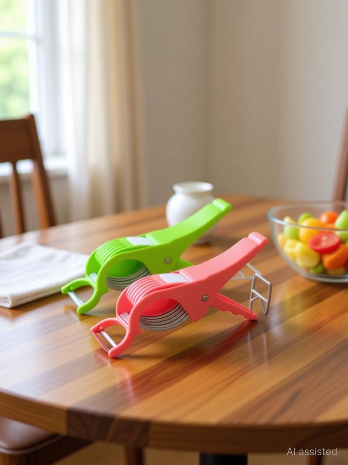 anjil 2 in 1 Vegetable & Fruit Multi Cutter & Cutter Sharp Stainless Steel 5 Blade Vegetable Slicer