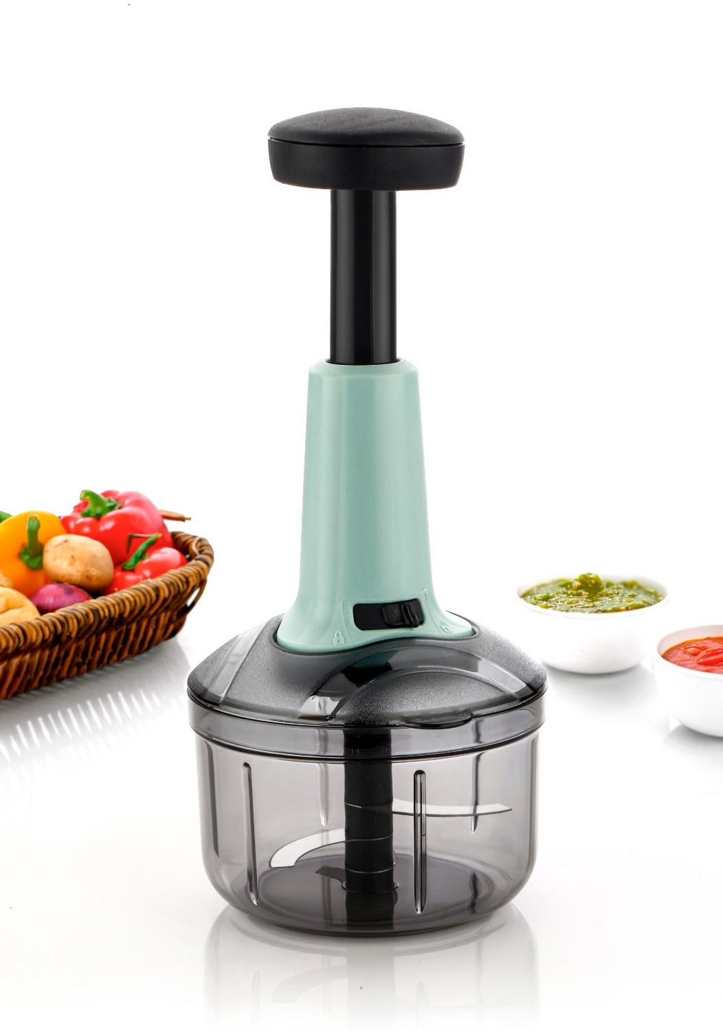 Image of Stysol Square Dori Chopper 700 ml and Push Chopper 650 ml Vegetable & Fruit Chopper