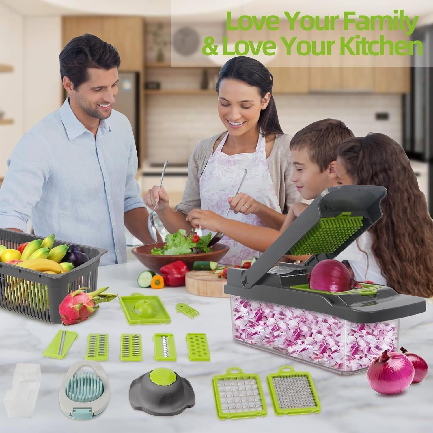 Image of UNmART by NA 14 in 1 Multipurpose Chopper, Fruits & Vegetable Cutters Vegetable & Fruit Chopper