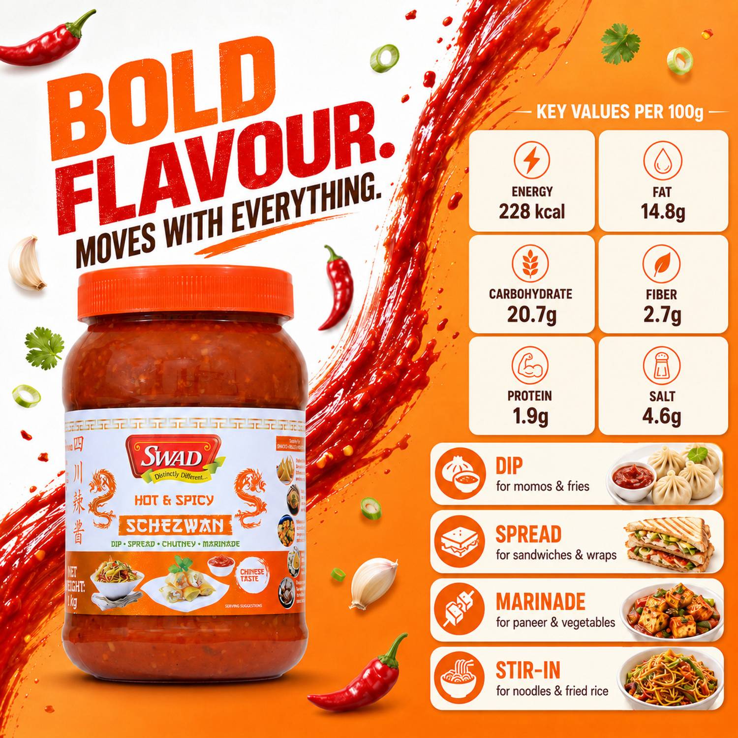 SWAD Hot & Spicy Schezwan Dip - Image 4