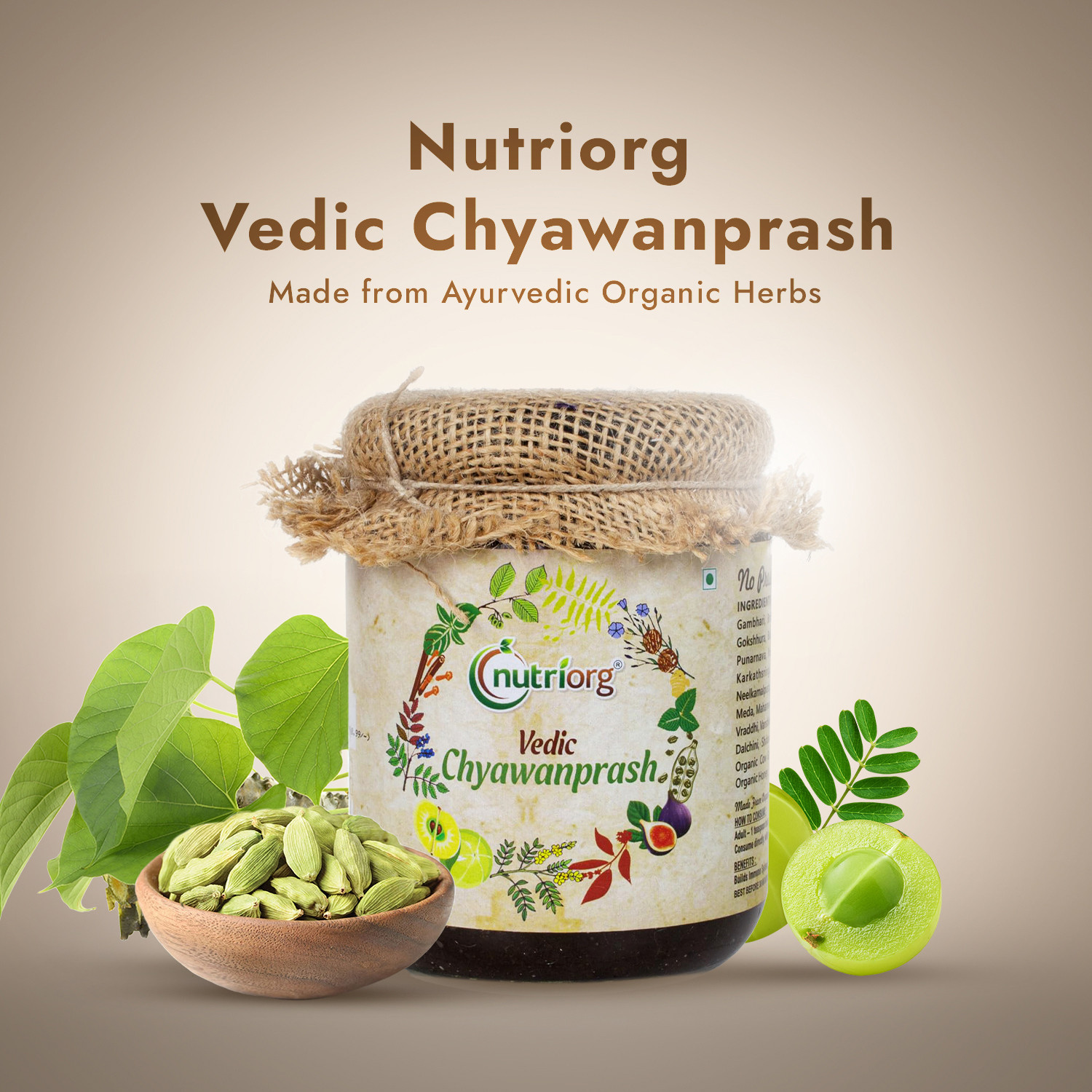 Image of Nutriorg Chyawanprash|Sugar-Free|48 Herbs|Made with Honey