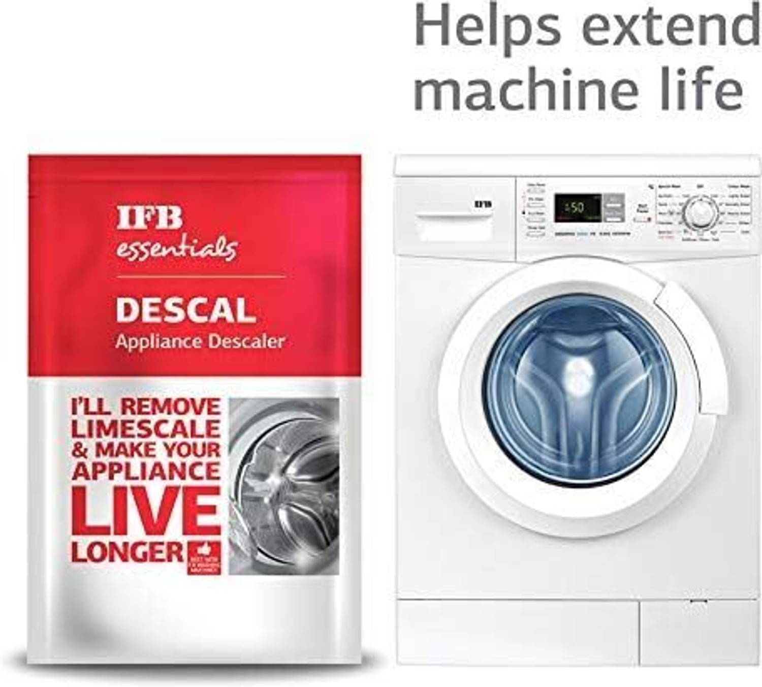 Image of hias I-F-B Descaling Drum Cleaning Powder for Washing Machines (Pack of 10) Dishwashing Detergent