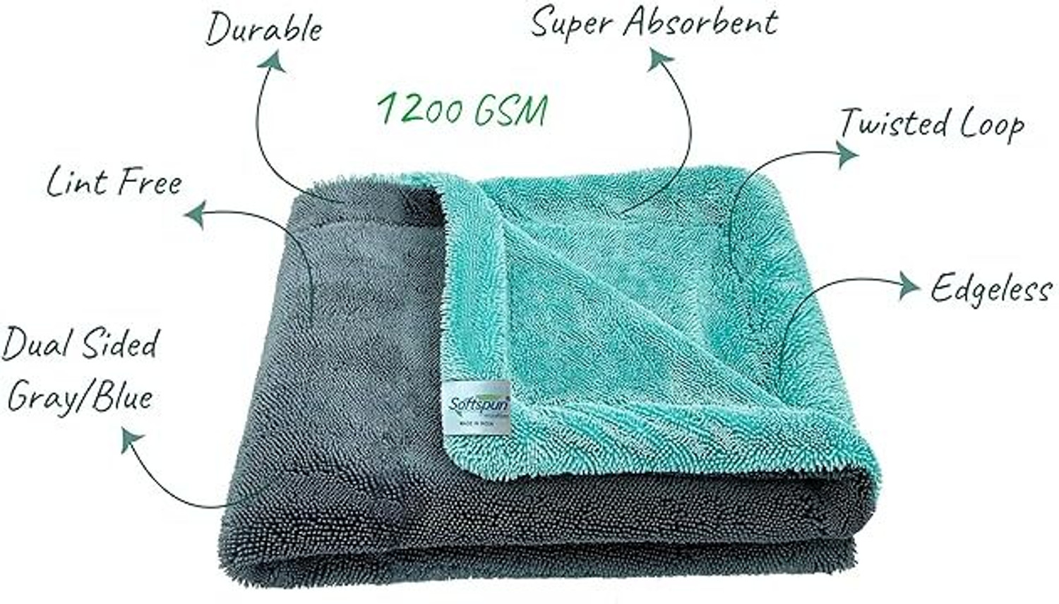 Image of SOFTSPUN SOFTSPUN Dry Microfiber Cleaning Cloth home & kitchen Wet Microfiber Cleaning Cloth
