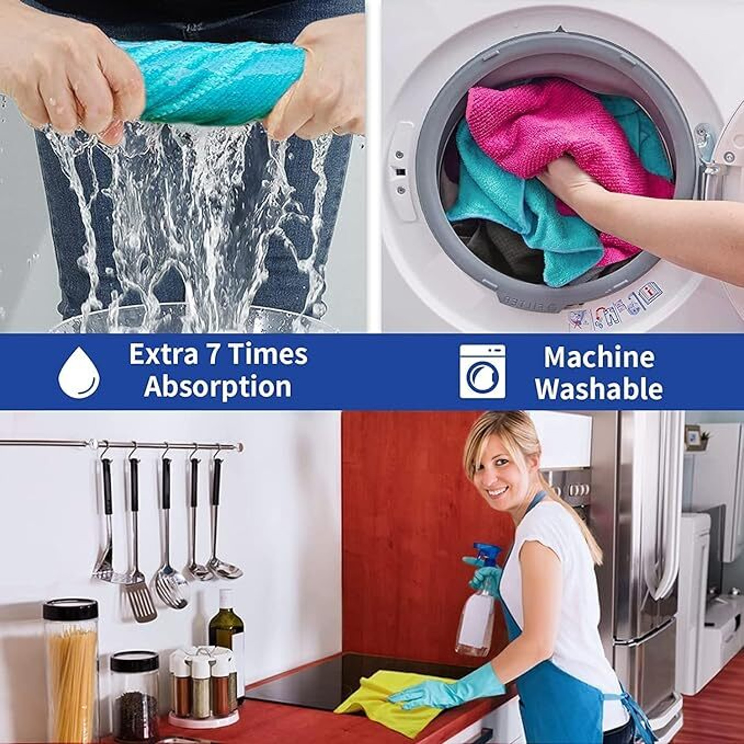Image of Greensify Microfiber Vehicle Washing Cloth (Pack Of 5, 250 GSM) Dry Microfiber Cleaning Cloth