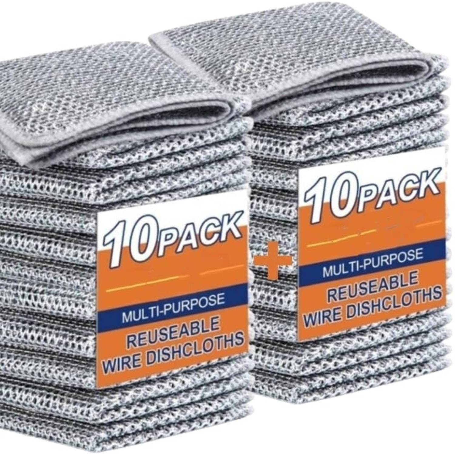Amayra Fashion Multipurpose Non-Scratch Wire Dishwashing Rags for Wet and Dry Scrubber Wet and Dry Stainless Steel Cleaning Cloth