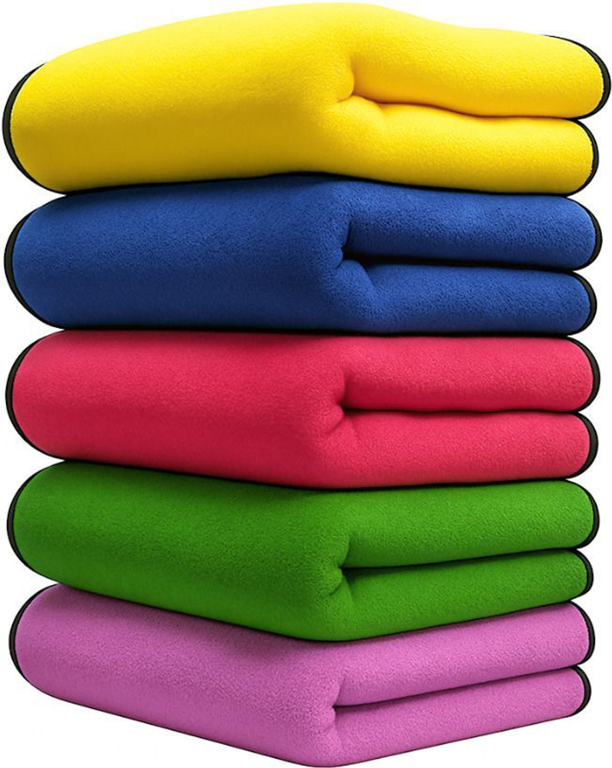 Image of High Life Microfiber Towels for Car Bike Cleaning (40cm x 40cm) Highly Absorbent Wet and Dry Microfiber Cleaning Cloth (5 Units)