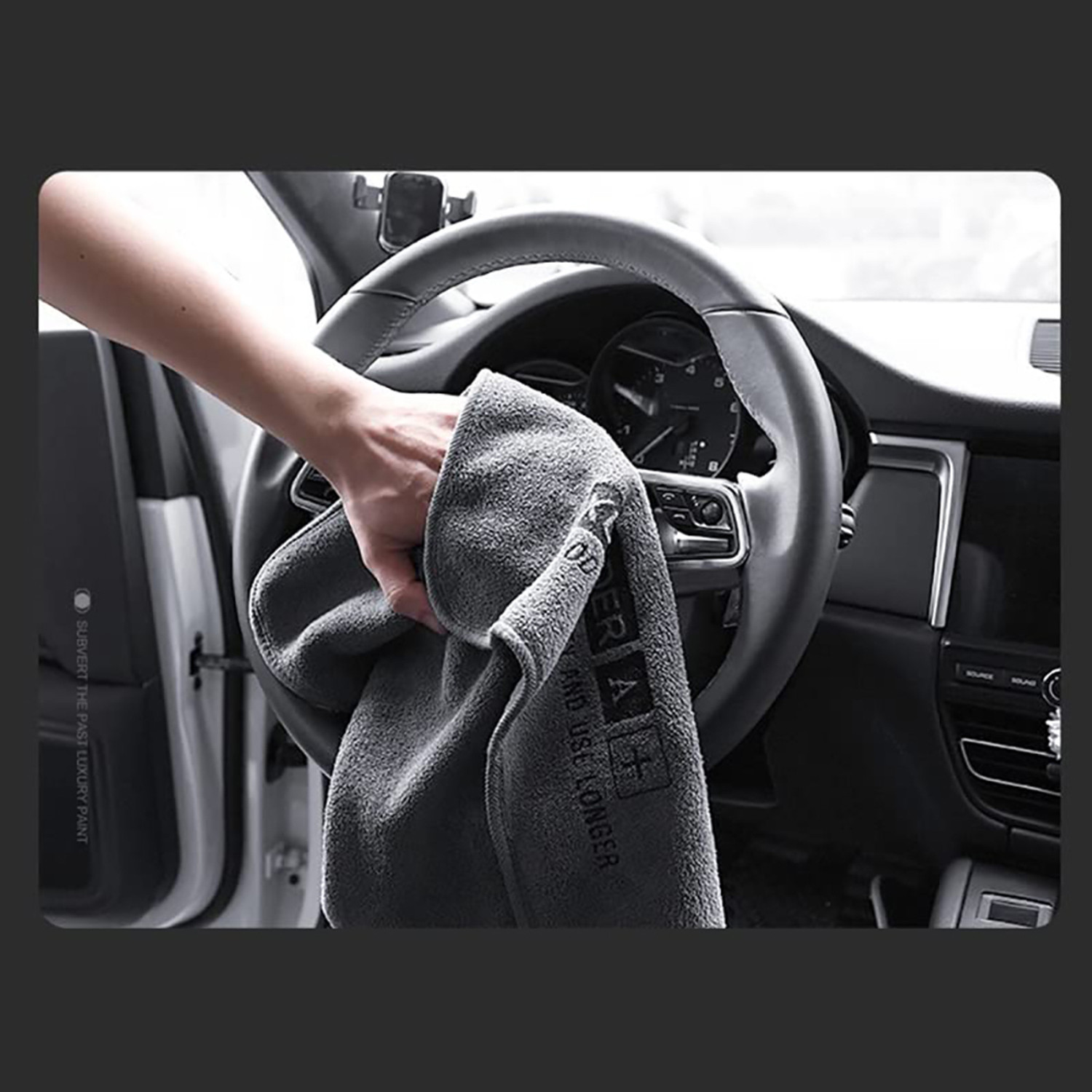 Image of Besillia 340 GSM Multipurpose Cloths Microfibre Towels for Car (30*75CM,Set of 2) Wet and Dry Microfiber Cleaning Cloth